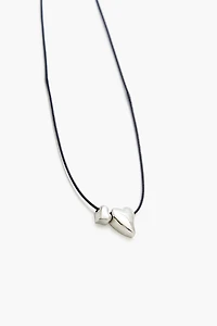 Cord Heart Charm Necklace