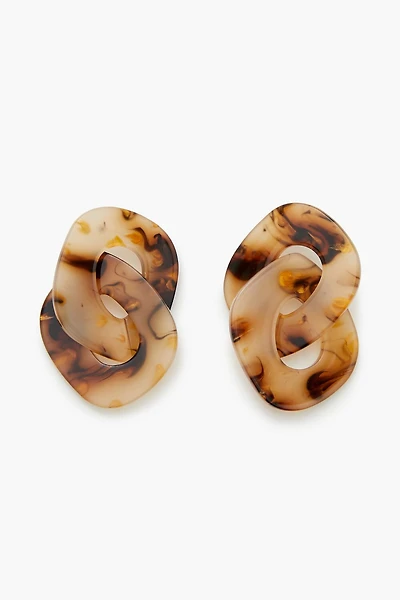 Marble Curb Chain Drop Earrings