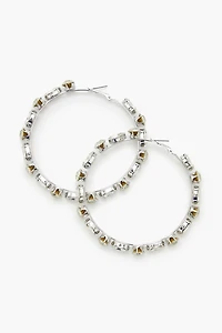 Faux Gem Hoop Earrings