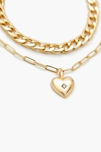 Rhinestone Heart Bracelet Set