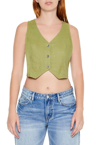 Cropped V-Neck Vest