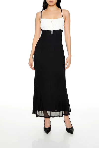 Colorblock Bow Cami Maxi Dress