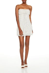 Strapless Polka Dot Mini Dress