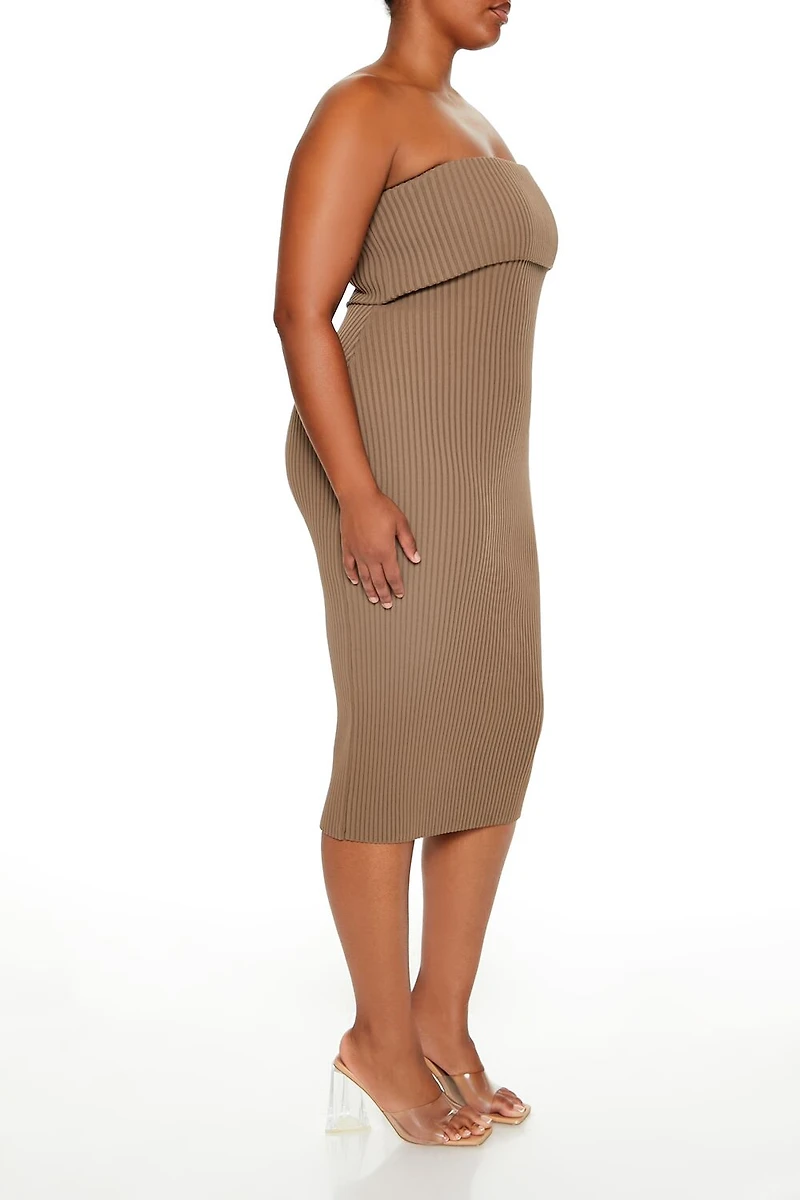 Plus Tube Midi Sweater Dress