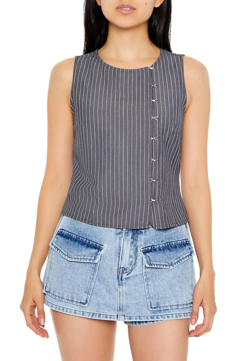 Pinstriped Sleeveless Top