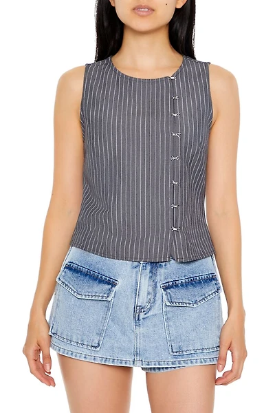 Pinstriped Sleeveless Top