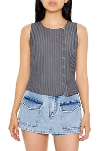 Pinstriped Sleeveless Top