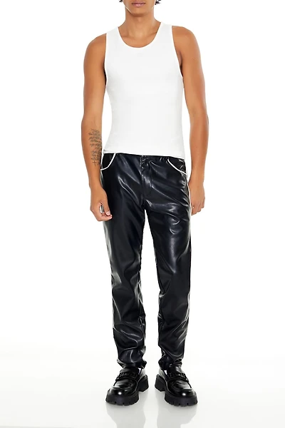 Slim-Fit Faux Leather Pants