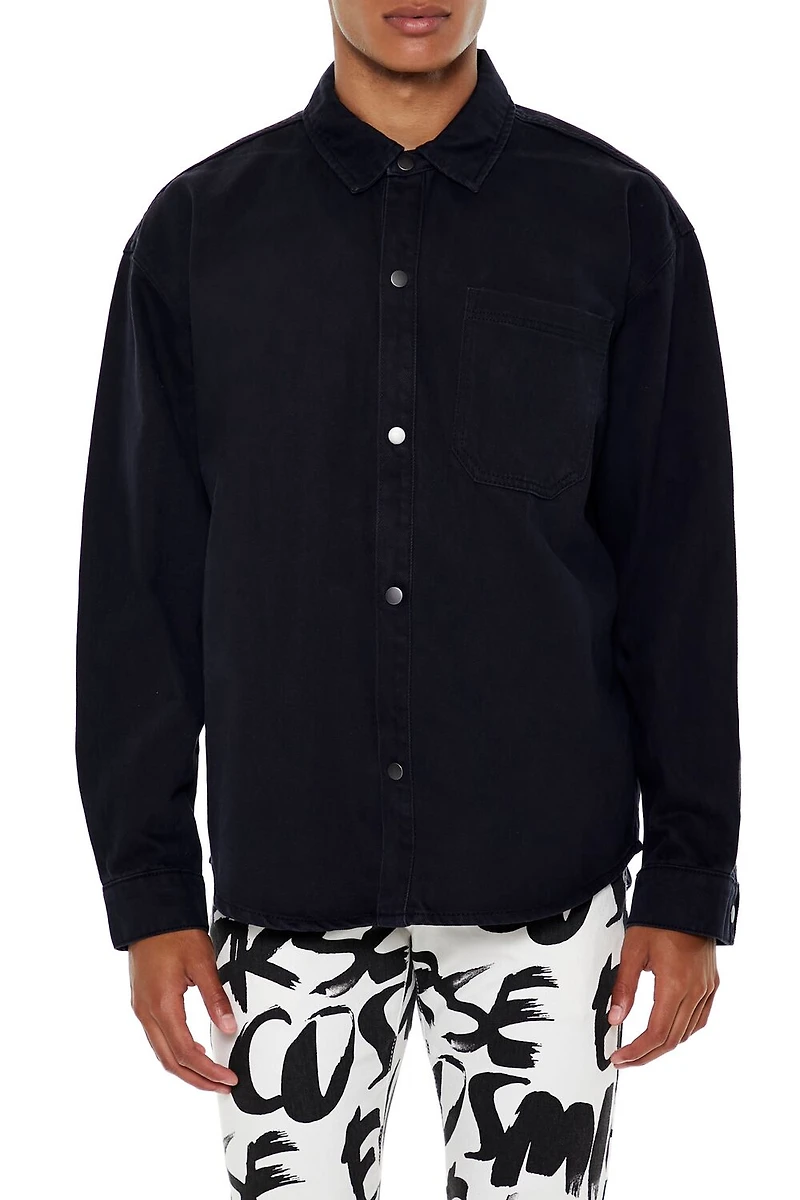 Cotton Curved-Hem Shirt