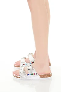 Dual-Strap Rhinestone Sandals