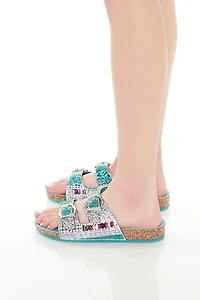 Dual-Strap Rhinestone Sandals