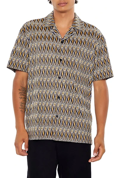 Geo Print Button-Up Shirt