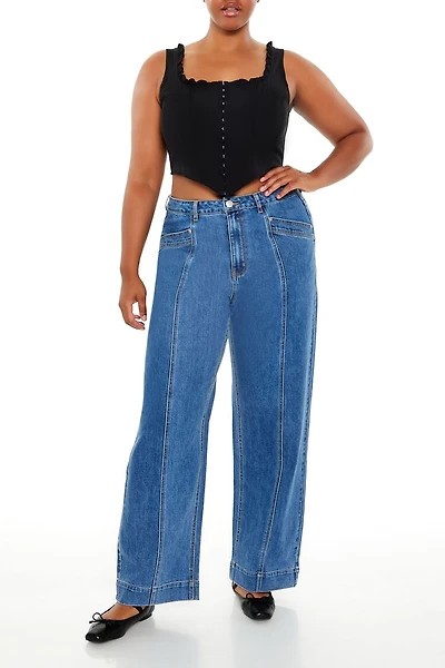 Plus Size High-Rise Straight Jeans