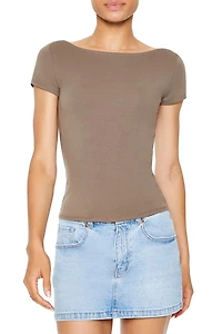 Boat Neck Short-Sleeve Tee