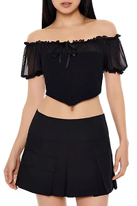 Off-the-Shoulder Corset Crop Top