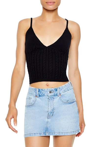 Cropped Sweater-Knit Cami