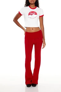 Foldover Sweater-Knit Pants