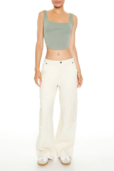 Mid-Rise Wide-Leg Cargo Pants