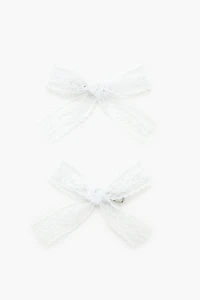 Lace Bow Hair Clip Set