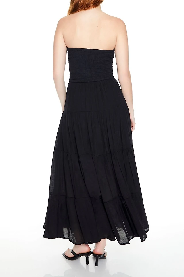 forever 21 strapless maxi dress Forever 21 Womens Strapless Lace Maxi Dress with Ruffle Side Slit, Fitted Bodice and Elegant Evening Silhouette for Parties and Special Occasions,