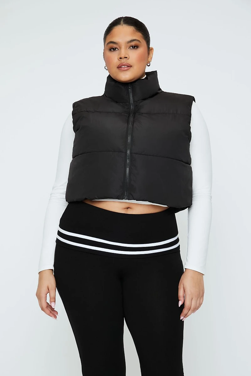 Plus Cropped Puffer Vest