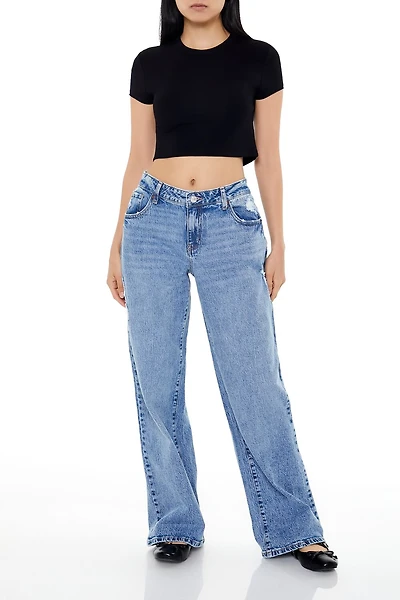 Distressed Low-Rise Baggy Jeans
