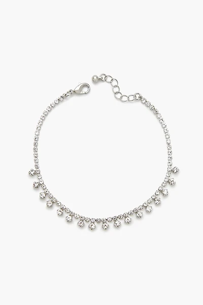 Rhinestone Box Chain Anklet