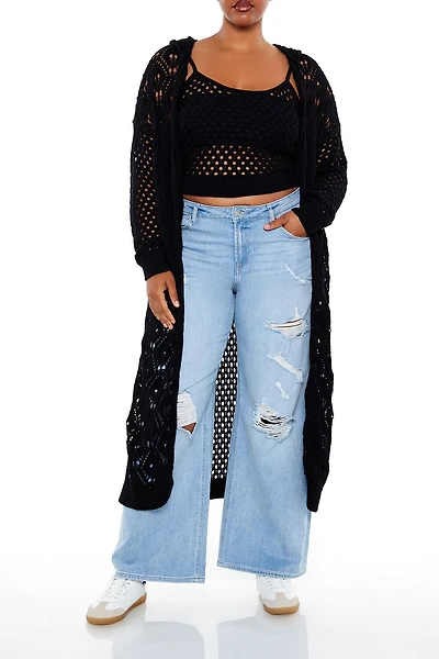 Plus Size Cami & Cardigan Sweater Set