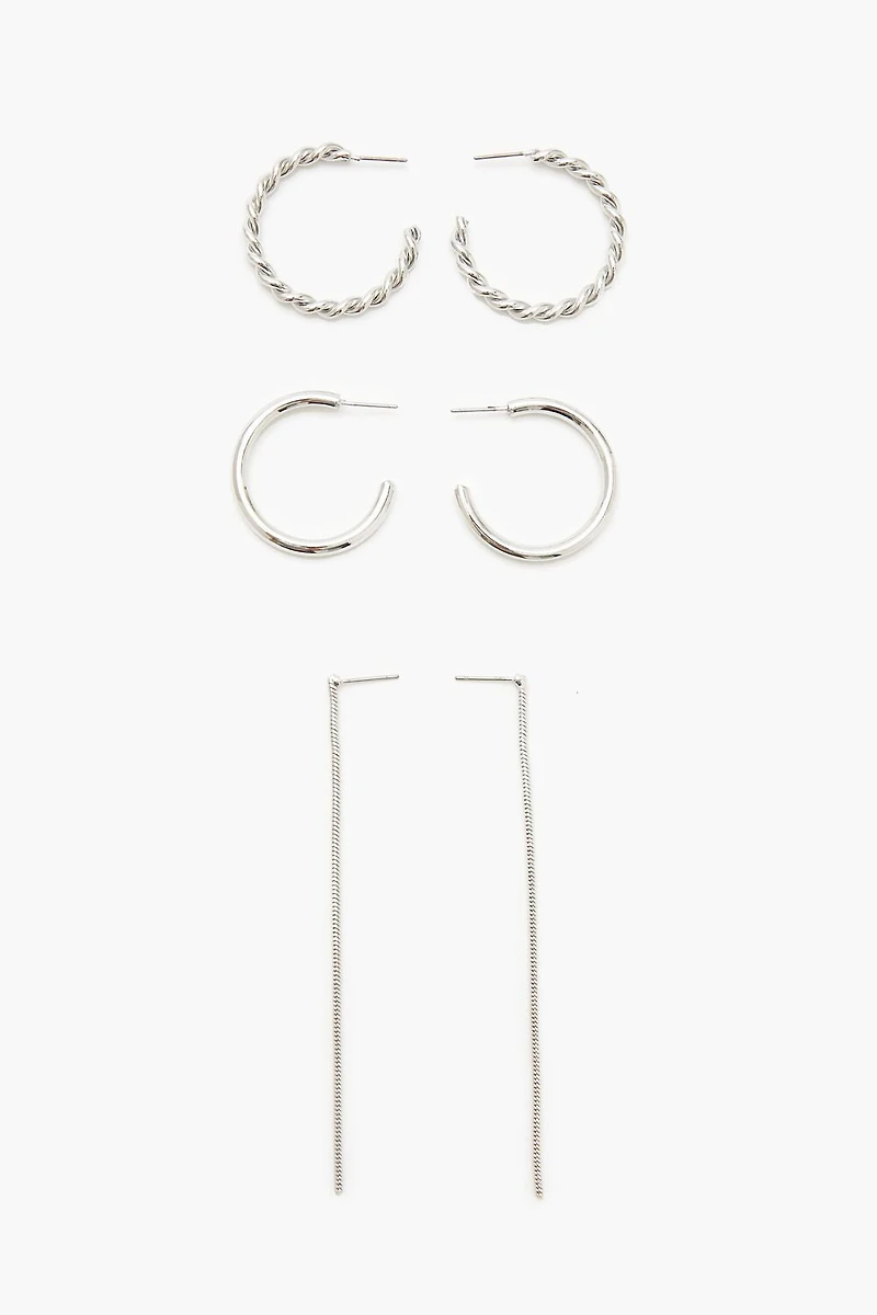 Twisted Hoop & Duster Earring Set