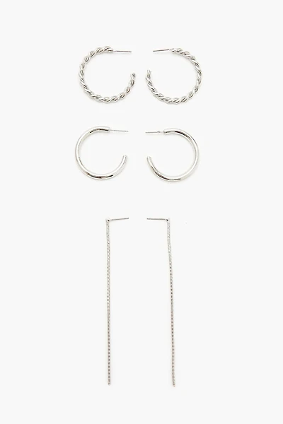 Twisted Hoop & Duster Earring Set