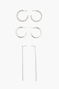 Twisted Hoop & Duster Earring Set
