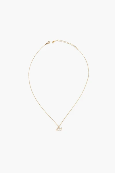 Rhinestone Zodiac Charm Necklace