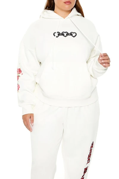 Plus Size Angel Heart Chain Hoodie