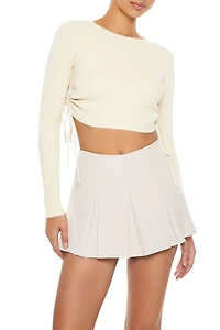 Ruched Cropped Sweater