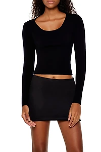 Ribbed Scoop Neck Sweater