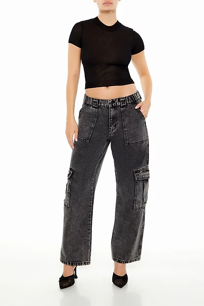 Cropped Sweater-Knit Tee