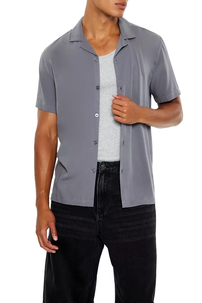 Rayon Cuban-Collar Shirt