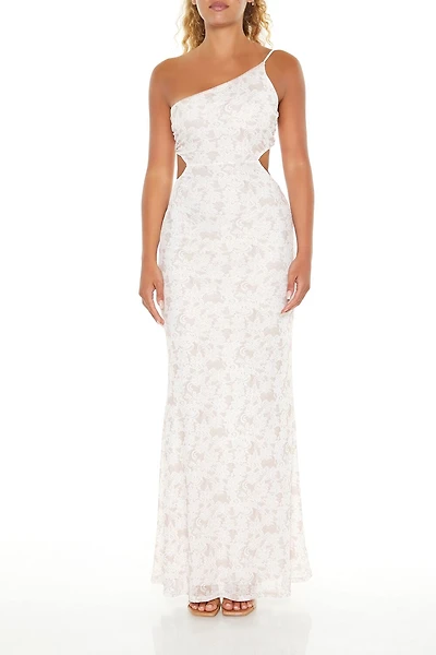 Floral Lace Cutout Maxi Dress
