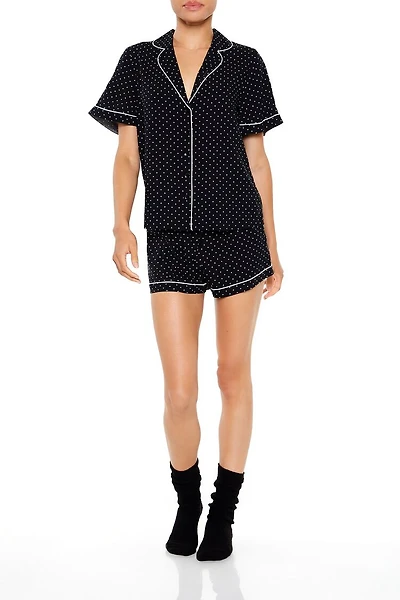 Pin Dot Shirt & Shorts Pajama Set