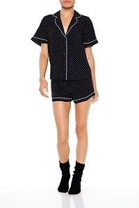 Pin Dot Shirt & Shorts Pajama Set