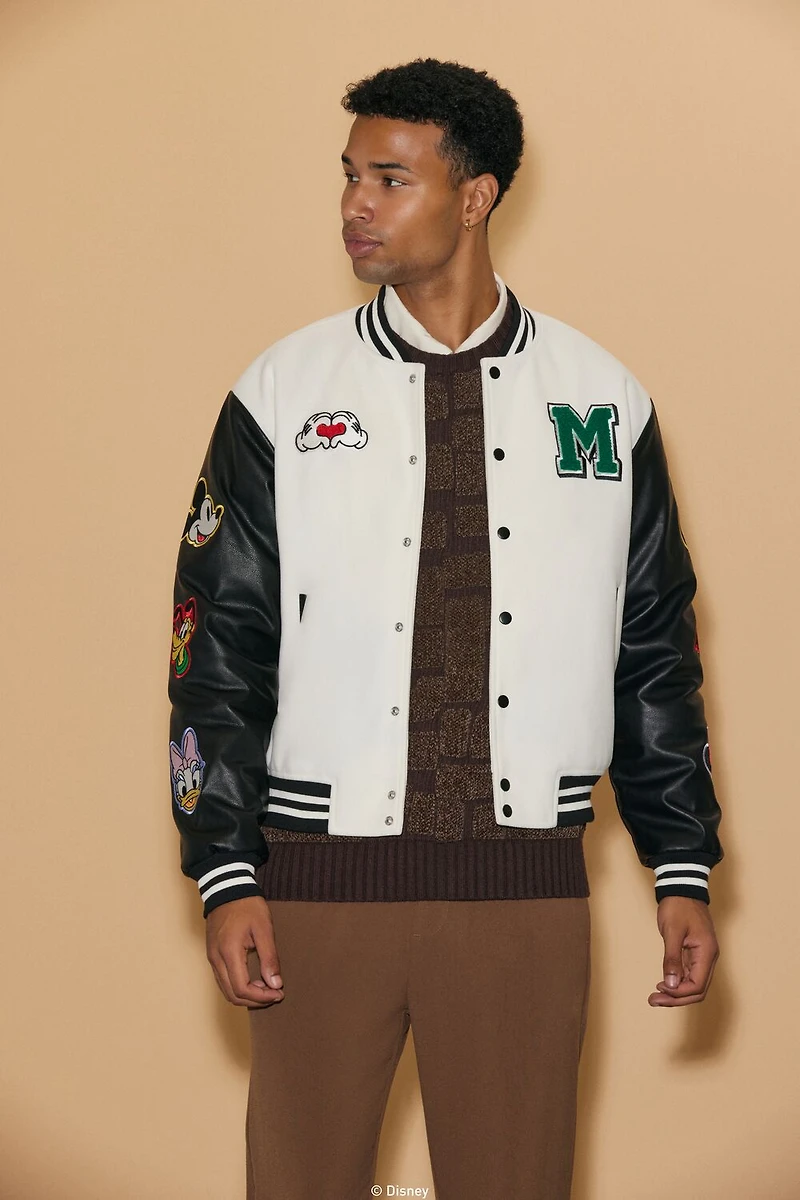 Unisex Disney Mickey & Friends Chenille Patch Varsity Jacket