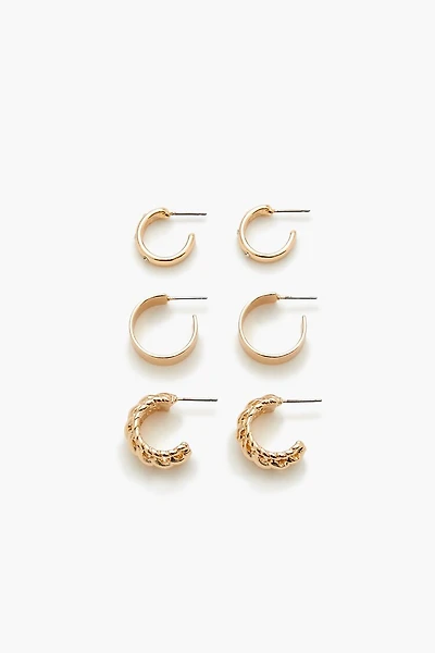 Rhinestone Hoop Earring Set