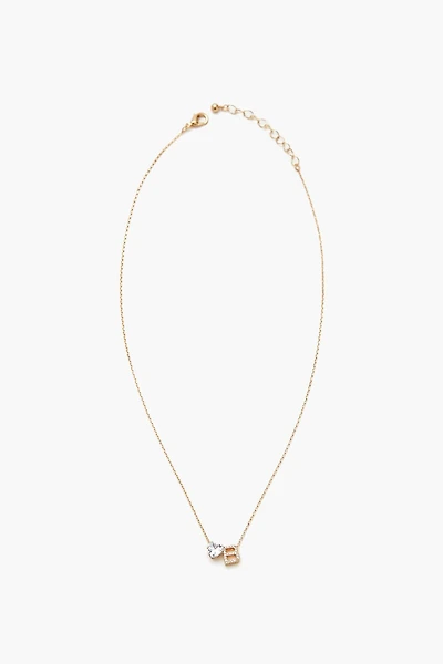Faux Gem Initial Charm Necklace