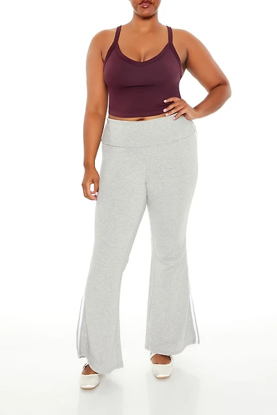 Plus Two-Tone Flare Leggings