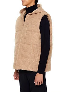 Hooded Faux Shearling Vest