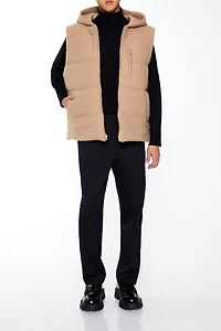 Hooded Faux Shearling Vest