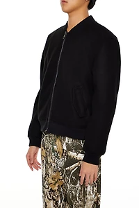 Faux Shearling-Lined Bomber Jacket