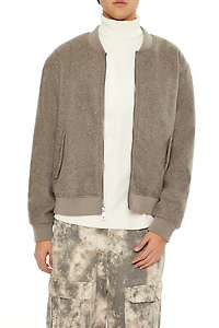 Faux Shearling-Lined Bomber Jacket