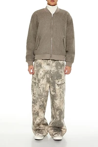 Faux Shearling-Lined Bomber Jacket