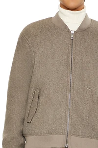 Faux Shearling-Lined Bomber Jacket